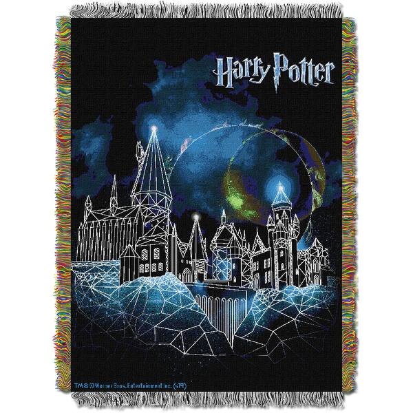 Warner Brothers Harry Potter Castle Woven Tapestry Throw Blanket Bed