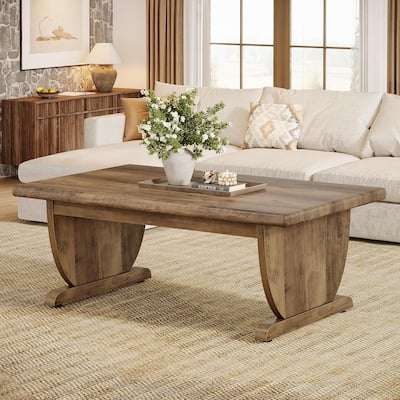 Rectangle Coffee Table, 47.24-Inch, Large Low Cocktail Tea Table, Center Furniture for Living Room
