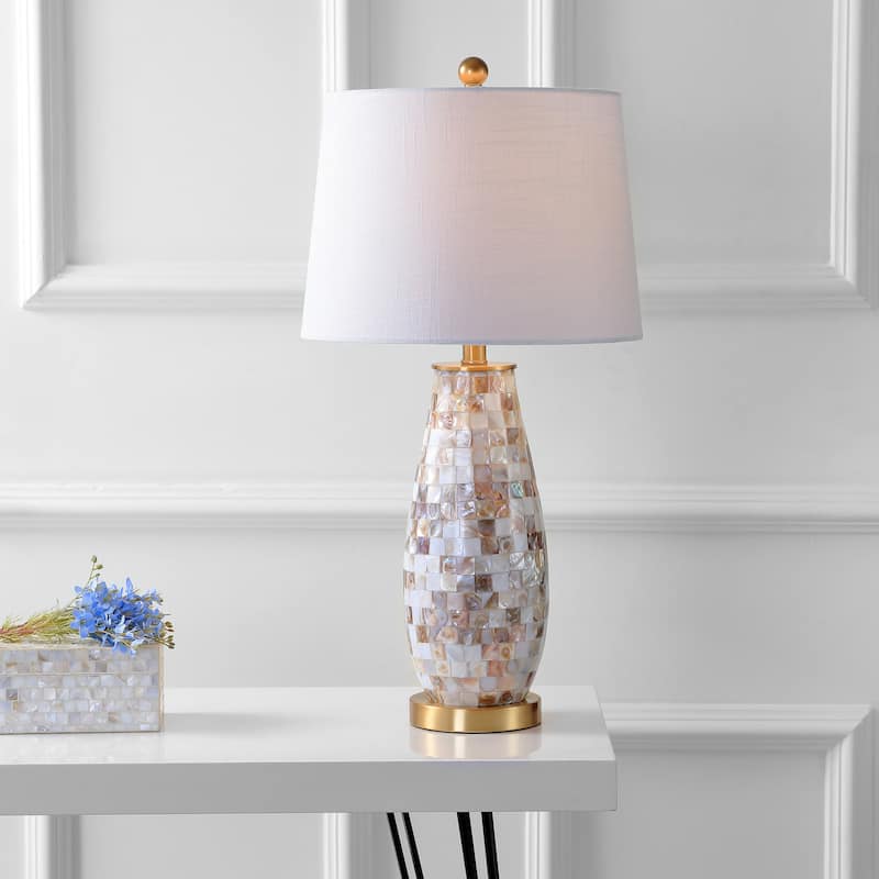 Bailey 28" Seashell LED Table Lamp, Natural by JONATHAN Y