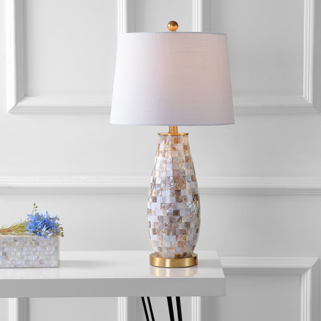 Bailey 28" Seashell LED Table Lamp, Natural by JONATHAN Y