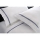 preview thumbnail 10 of 10, Hotel Suite 4-piece 1200 Thread Count Cotton-rich Embroidery Bed Sheet Set White/Cobalt - California King