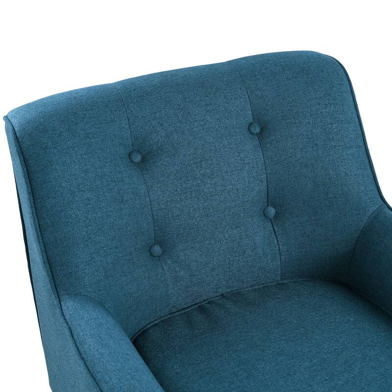 Mid-Century Chair with Wood Legs & Tufted Back