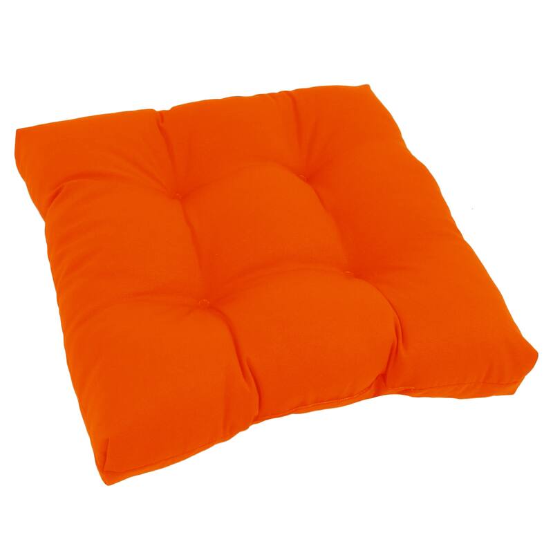 19-inch Twill Square Chair Cushion (Set of 1, 2, or 4) - 19" x 19" - Single - Tangerine Dream