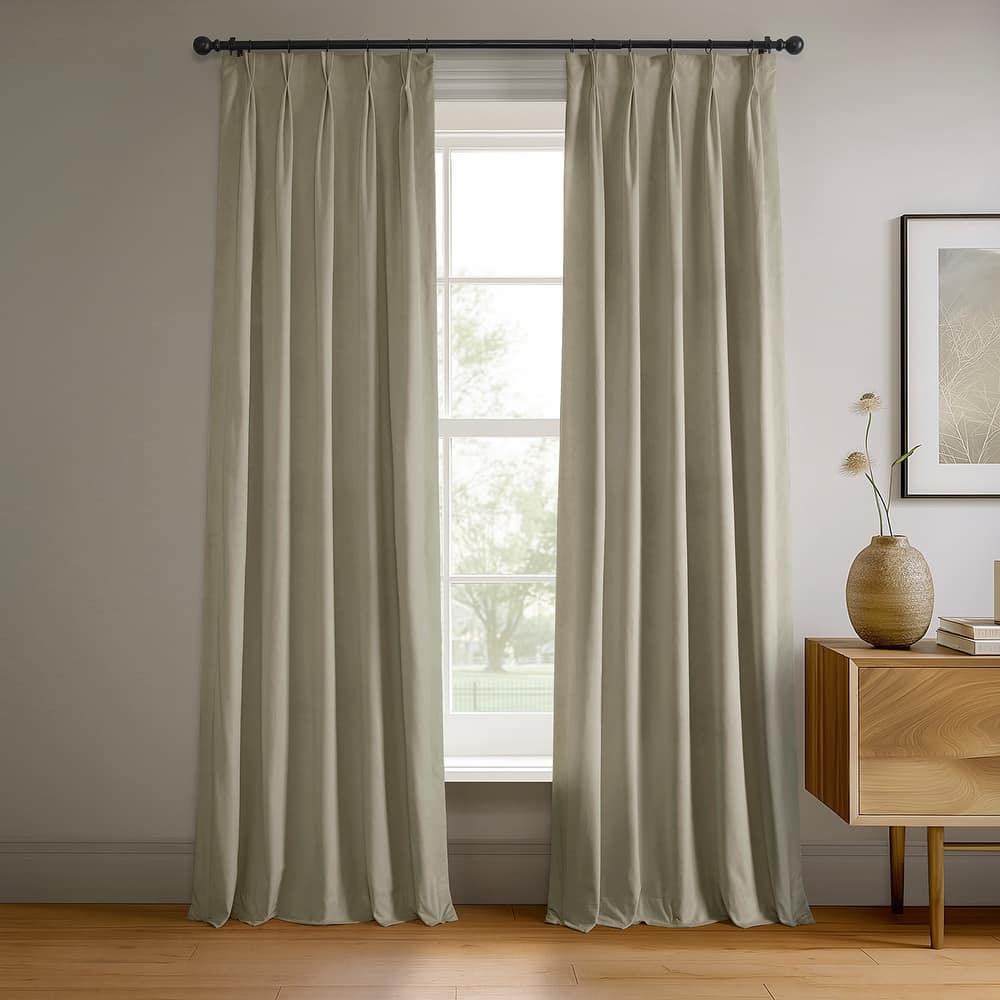 Exclusive Fabrics Signature Pleated Blackout Velvet Curtain (1 Panel)