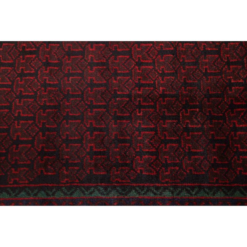 ECARPETGALLERY Hand-knotted Teimani Black, Red Wool Rug - 3'2 x 6'6