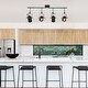 preview thumbnail 2 of 8, Modern Industrial Black 4-Light Spotlight Tracking Metal Linear Ceiling Lights - W 36.4" x E4.7" x H15"