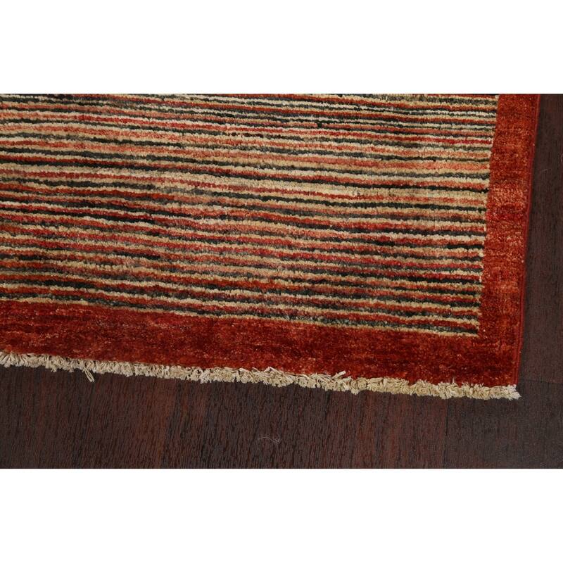 Modern Striped Gabbeh Kashkoli Oriental Area Rug Wool Handmade - 3'3" x 4'8"