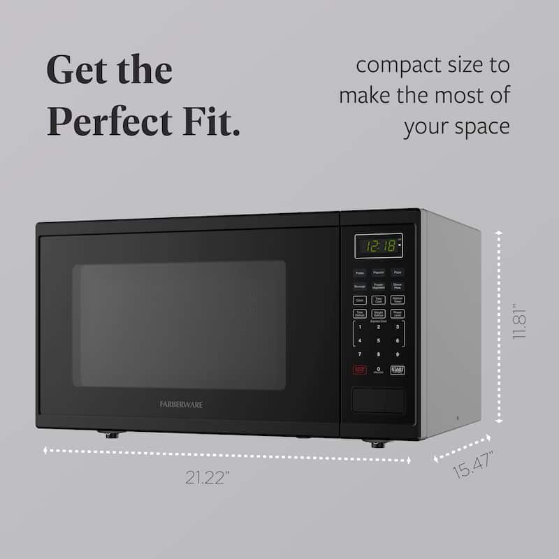1.1 Cu. Ft. 1000-Watt Digital Microwave Oven, Black