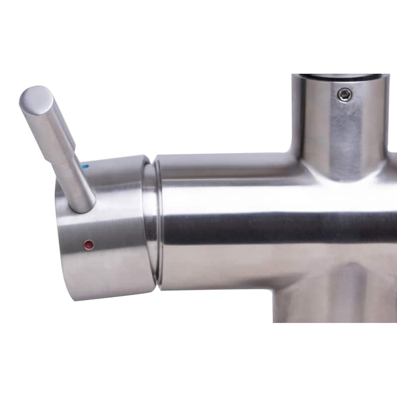 ALFI AB2038-BSS Brushed Silver Stainless Steel 12-inch Retractable Single-hole Kitchen Faucet