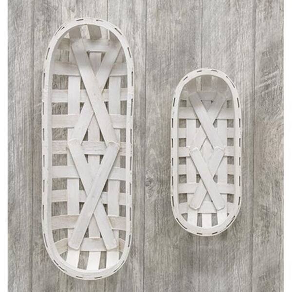 oblong tobacco basket 2/Set Whitewash Oval Tobacco Baskets - Bed Bath & Beyond
