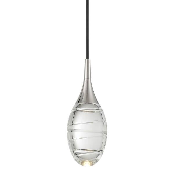 slide 2 of 4, Kovacs P5592-L Hail 4" Wide LED Mini Pendant Polished Nickel