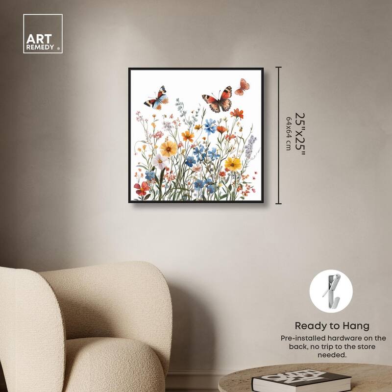 Garden of Fluttering Canvas by Art Remedy