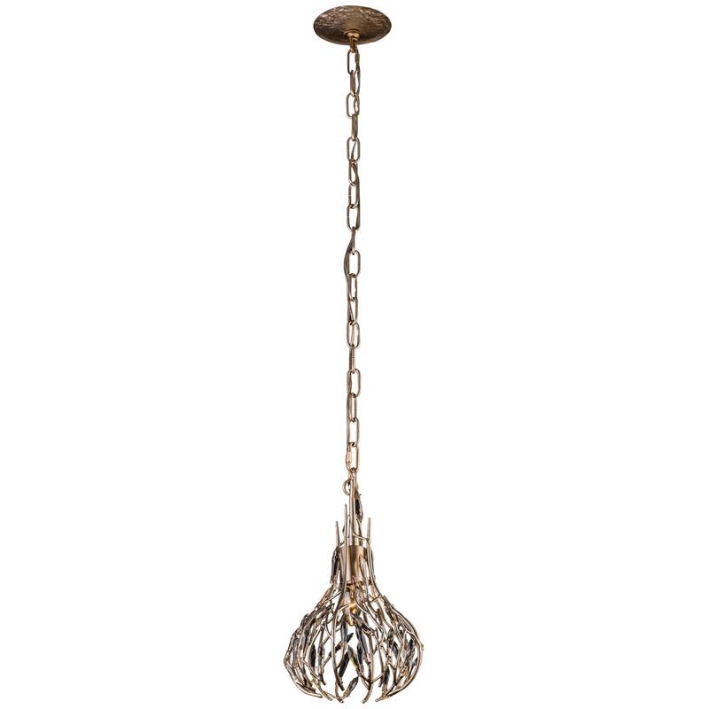 Varaluz Bask 1-light Gold Dust Mini Pendant with Crystal