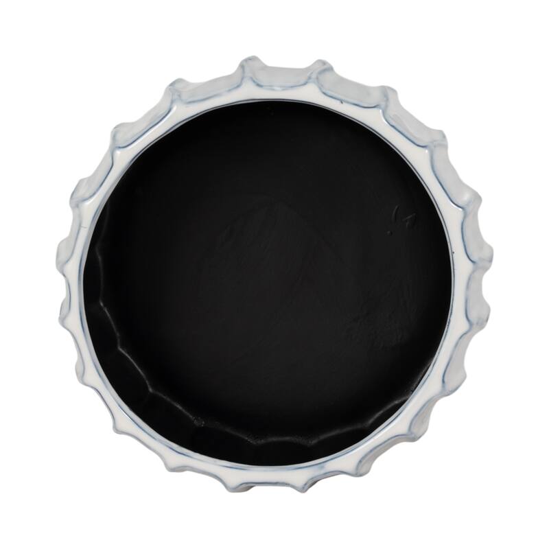 Coastal Ceramic Sea Urchin Decorative Bowl - 11", White & Blue - 11.0"