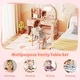 preview thumbnail 14 of 16, Gymax Kids Vanity Desk w/ Lights Open Bookshelf Storage Drawer