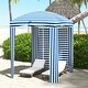 preview thumbnail 1 of 20, 5.8' x 5.8' Cabana Umbrella with Walls,Vents,Carry Bag,Beach Umbrella Blue White Strip