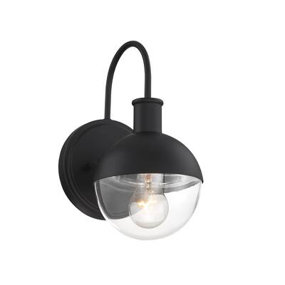 1 Light Matte Black Exterior Wall Sconce