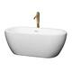 Option White / Shiny White Trim / Brushed Gold Faucet