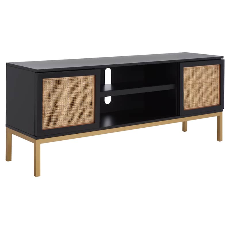 SAFAVIEH Zadie 1 Shelf Rattan Media Stand - 54" W x 15" D x 22" H