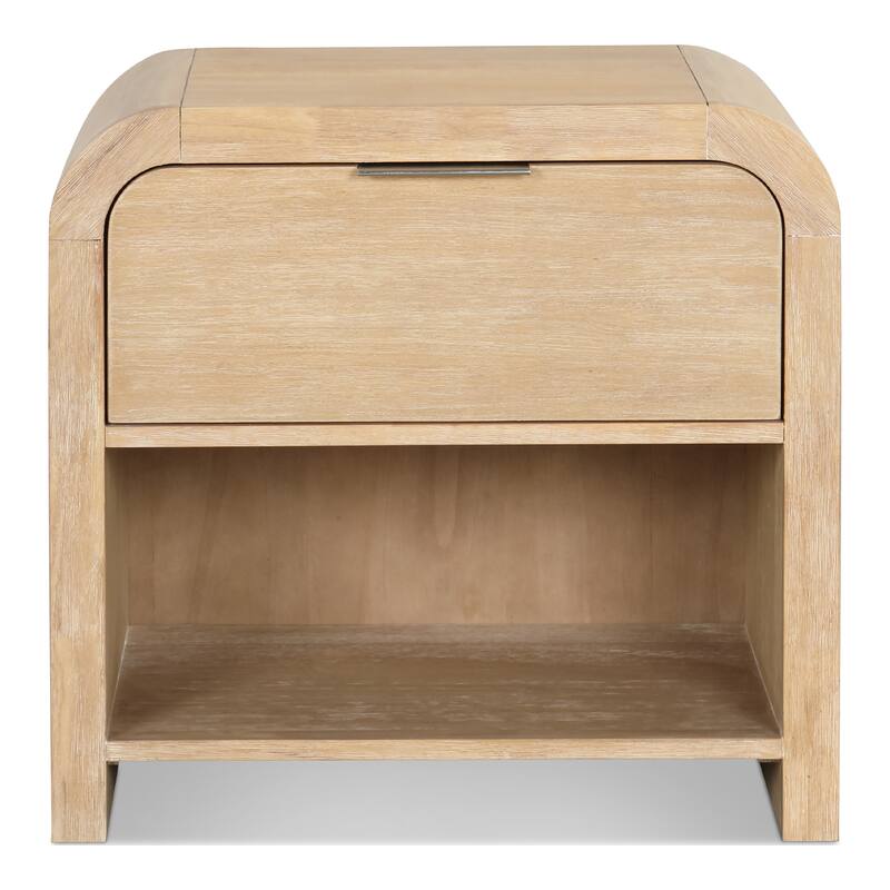 Furniture of America Elowyn Natural Solid Wood 1-Drawer Nightstand with Open Shelf (Set of 2)