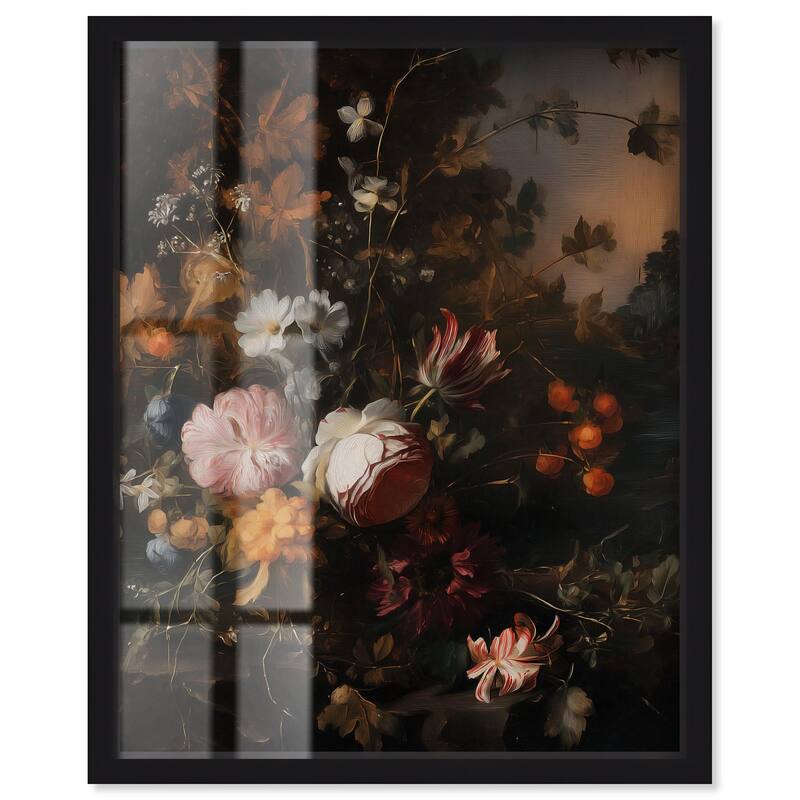 Shadowed Petal Secrets I Shadowbox by Art Remedy - Black - 20" x 24"