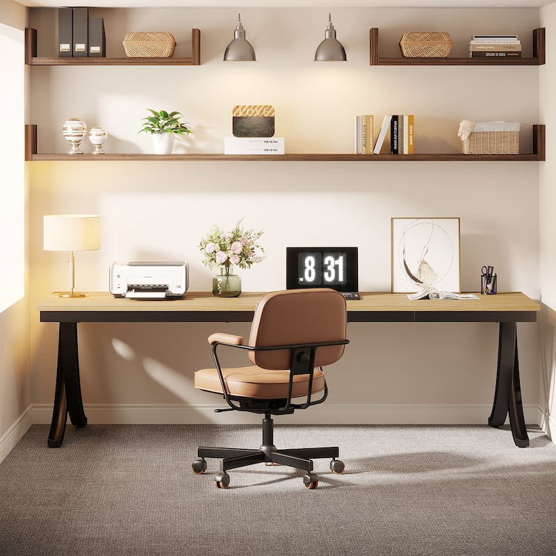 78.74" Extra Long Double Computer Desk with Metal Legs for Home Office