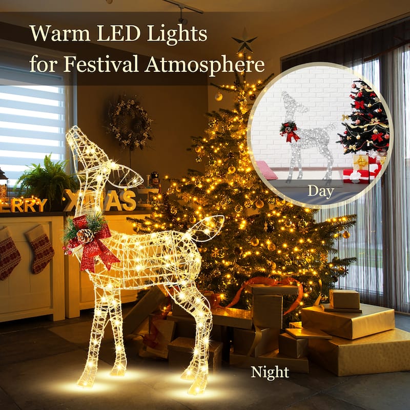 Lighted Christmas Reindeer Outdoor Christmas Decorations W LED Lights