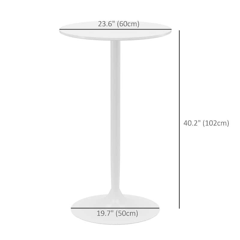 Bar Table with Round Top and Steel Base for Home Bar
