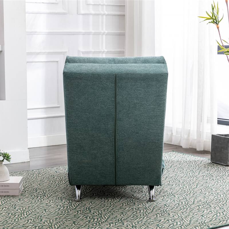 Luxury Upholstered Chaise Lounge Chair with Vibration for Relaxation, Fixed Back Fabric Leisure Recliner Sofa