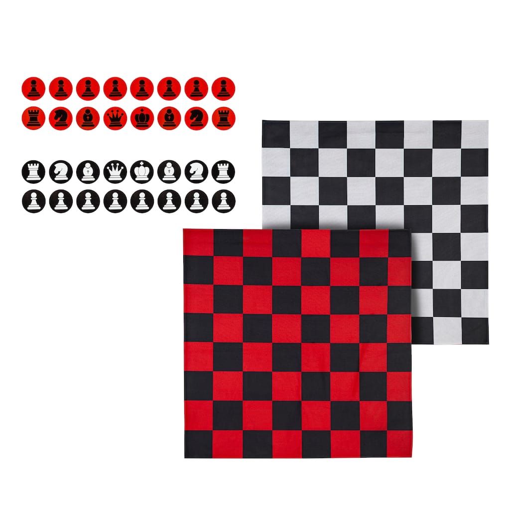 Checkers/Chess Outdoor Reversible Game Set with Storage Bag - 48" x 48"