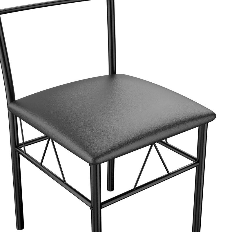 Gymax 5 Piece Dining Set Glass Top Table & 4 Upholstered Chairs - See Details