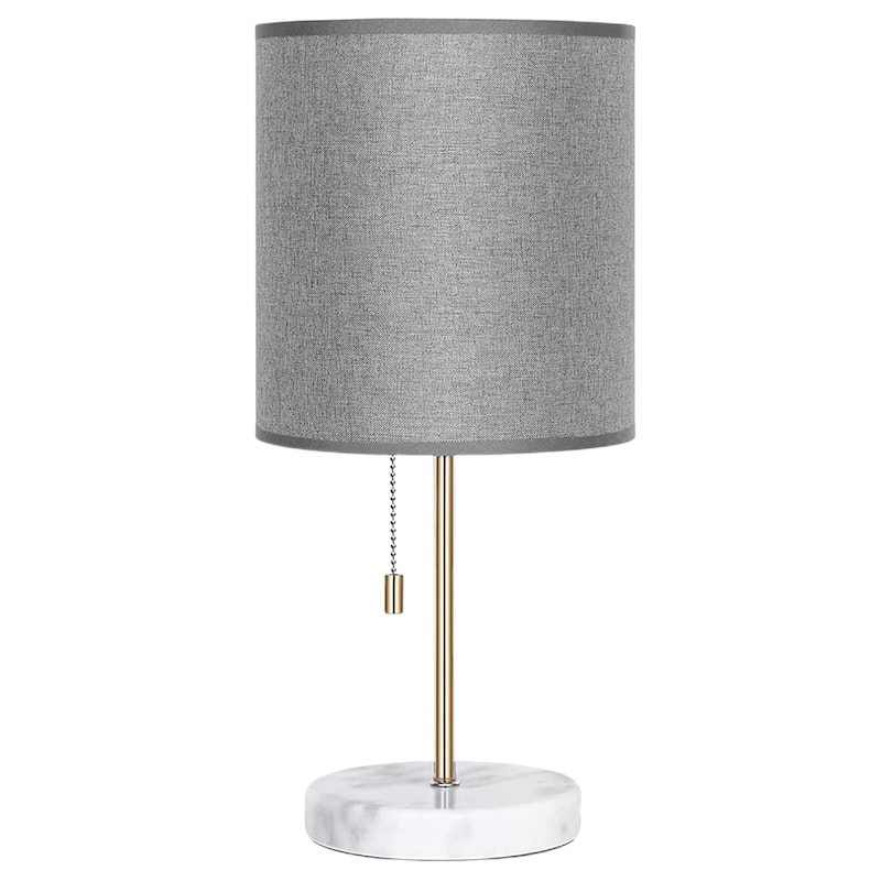 Bedside Small Lamp for Bedroom with Marble Base - Gold