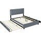 preview thumbnail 9 of 21, Queen Velvet Platform Bed with LED Lights and Storage Drawers