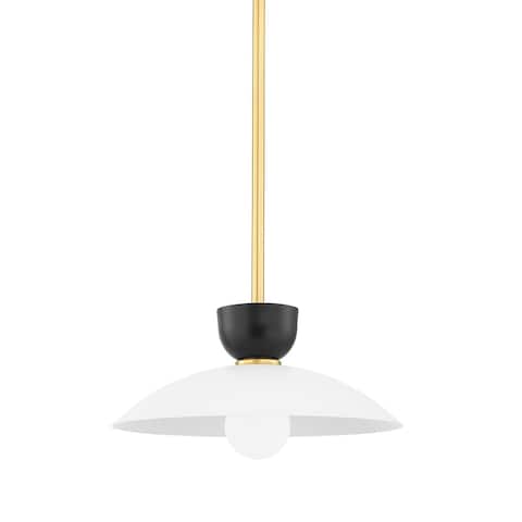 Whitley 1 Light Small Pendant - Aged Brass