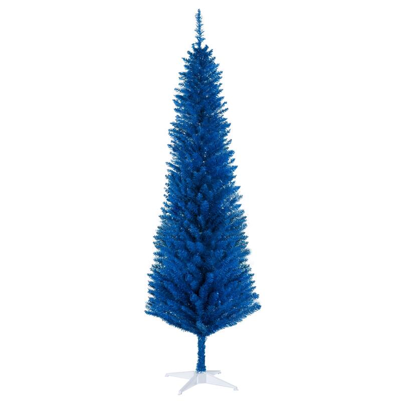 6' Pencil Artificial Christmas Tree, Slim Xmas Tree with 390 Branch Tips and Plastic Stand