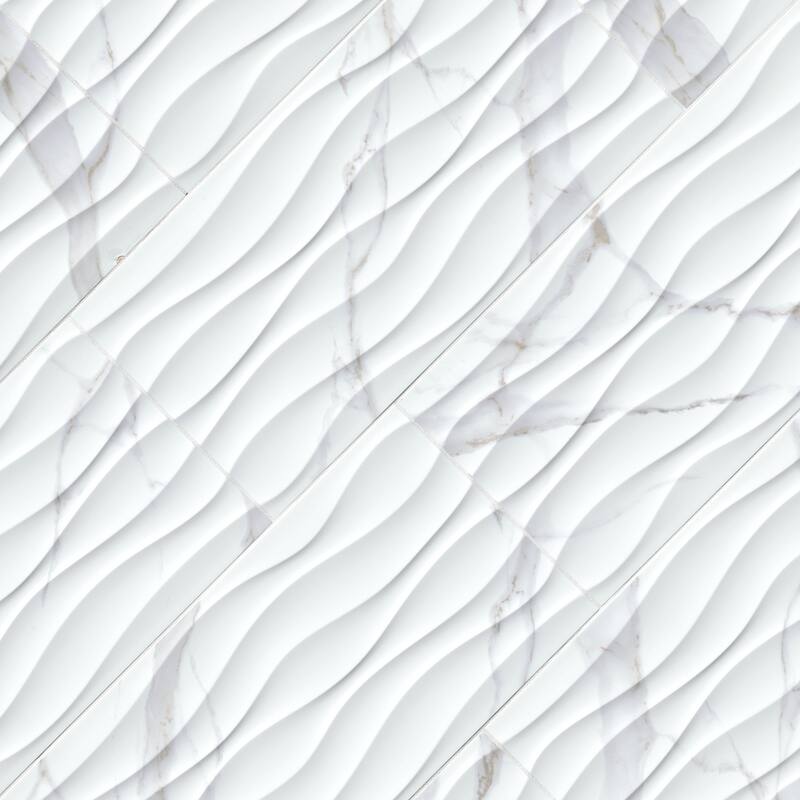 Ackland AKNPTLINCU12X24G-CA Linea - 12" x 24" Ceramic Wave Wall Tile -