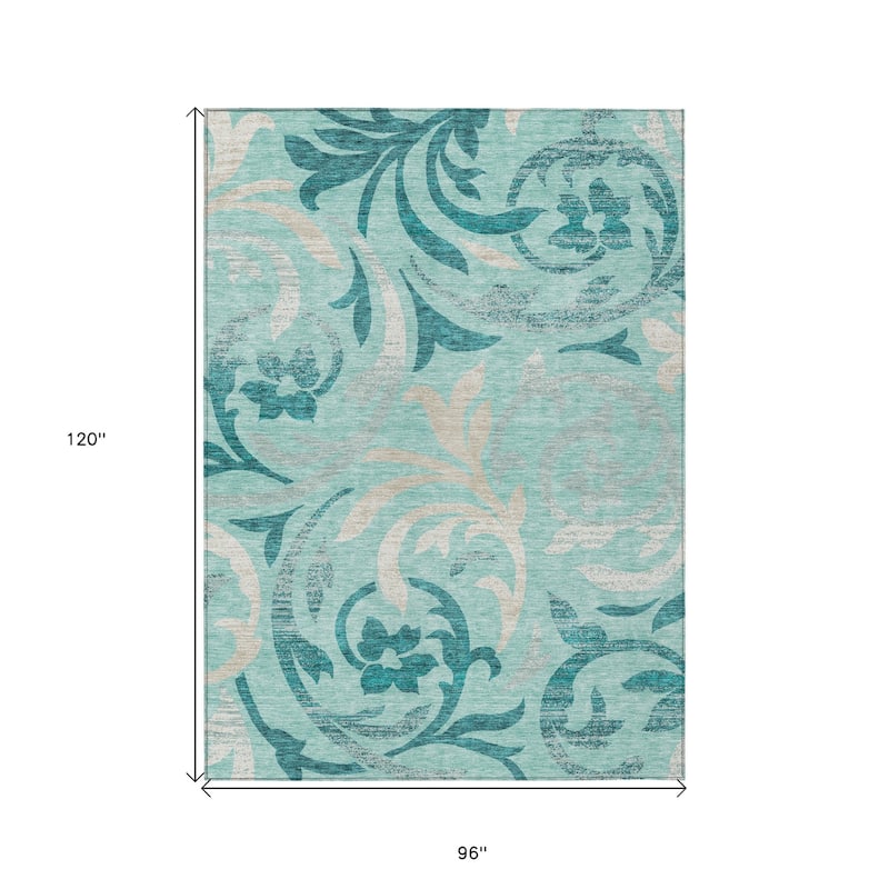 HomeRoots Floral Transitional Rectangle Outdoor Rug