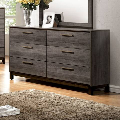 Furniture of America Fika Contemporary Antique Gray 6-drawer Dresser