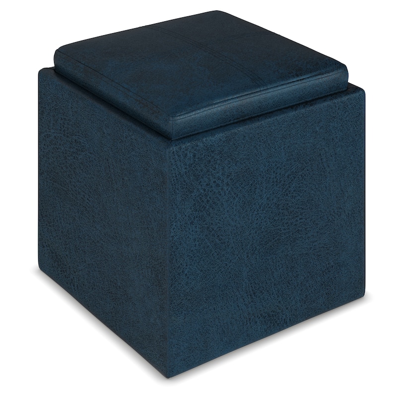 WYNDENHALL Townsend 17 inch Wide Contemporary Square Storage Ottoman