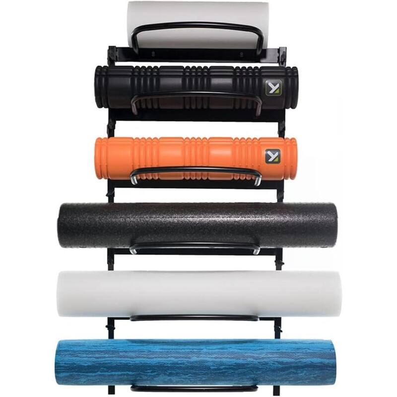 Power Systems Wall-Mount Rack for Foam Rollers – Holds Up to 6 Rollers