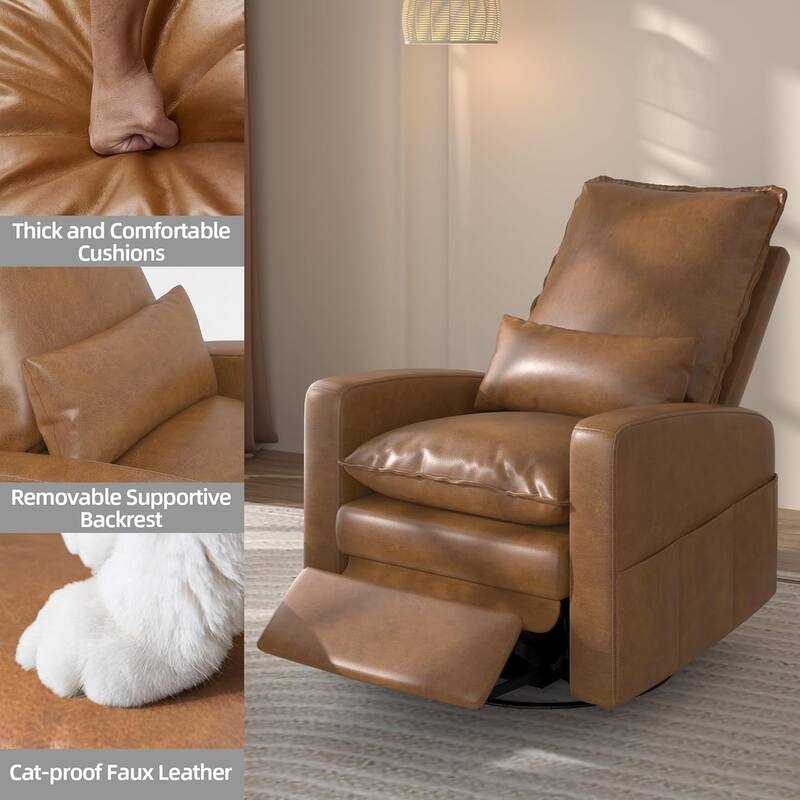 AECOJOY Power Swivel Rocker Recliner Chair Nursery Glider Chair Single Sofa
