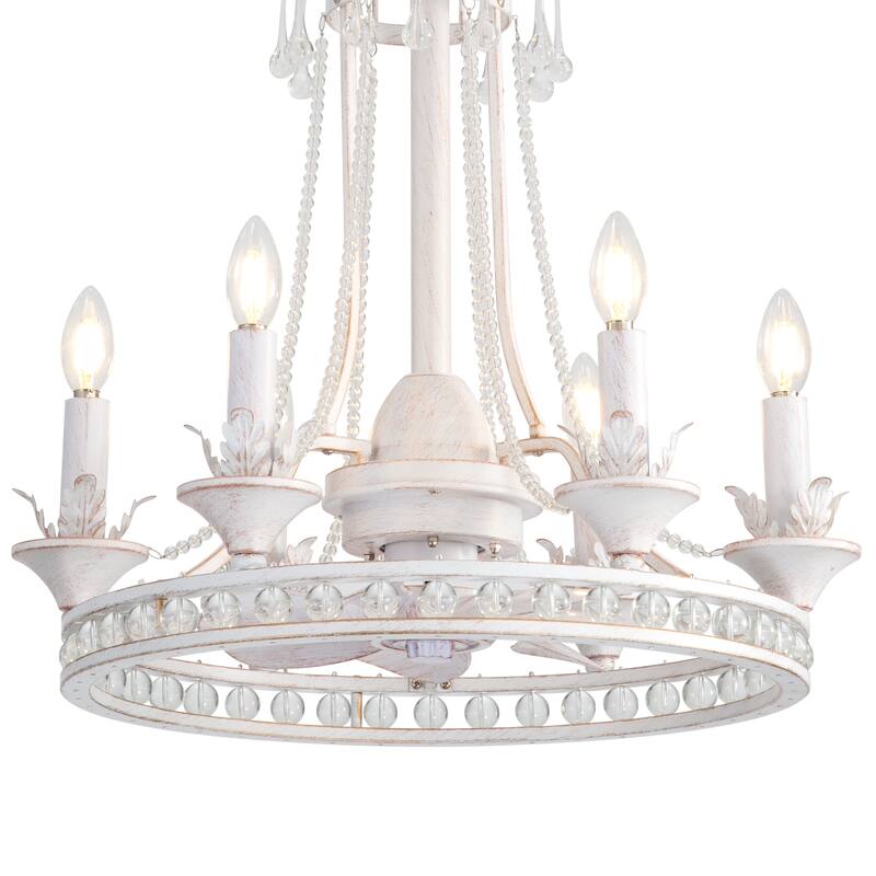 22-Inch Decorative Chandelier Ceiling Fan with Light and Remote