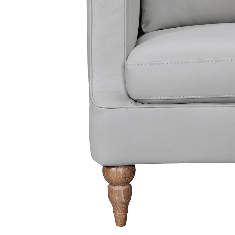 Vincenza 85" Dove Gray or Brown Leather Sofa by Armen Living