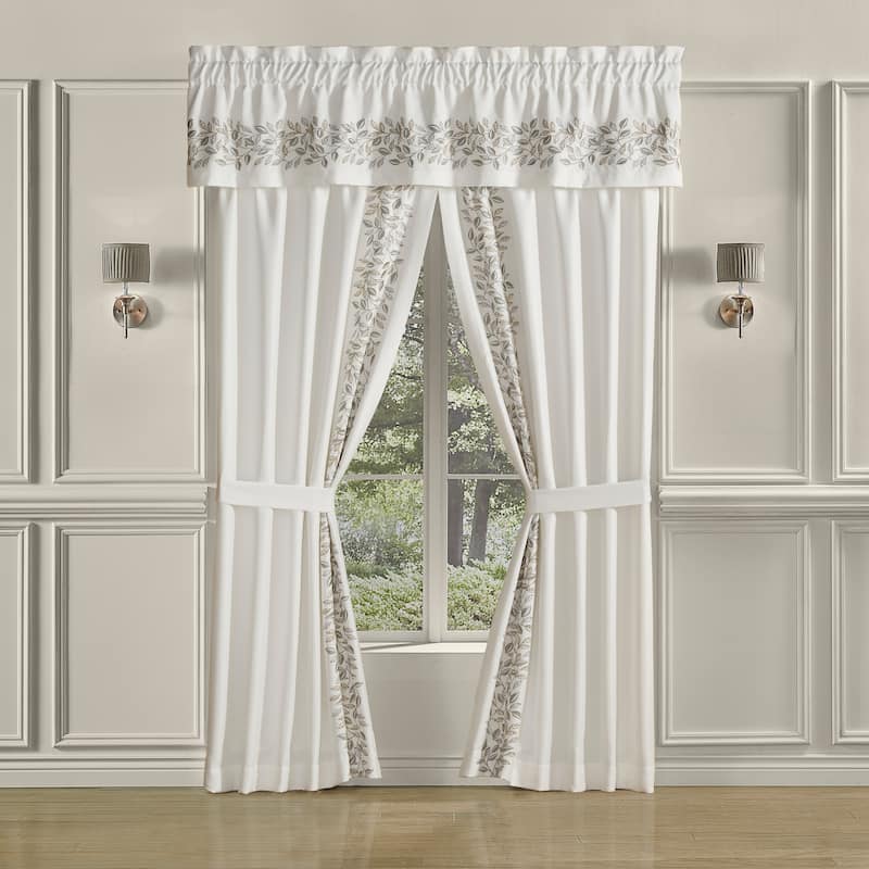Royal Court Laurel 84" Window Panel Pair - 84 Inches - White