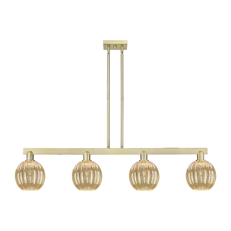 Innovations Lighting Urban Downtown - Preston - 4 Light 48" Globe Shade Stem Hung Island Light