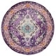 preview thumbnail 39 of 164, SAFAVIEH Monaco Lillie Boho Medallion Distressed Area Rug 6'7" Round - Violet/Light Blue
