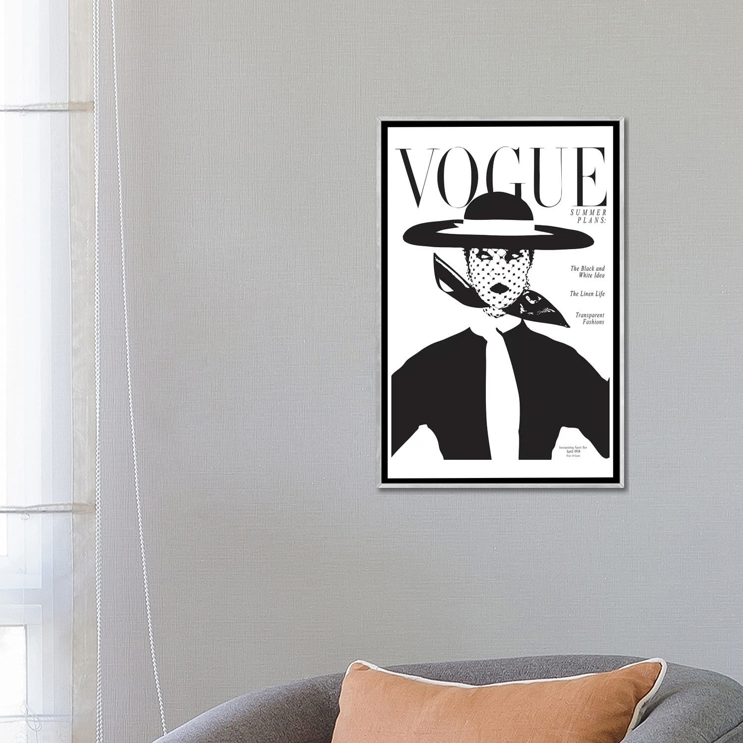 iCanvas Vintage Vogue Cover, Black And White Fashion Print by Honeymoon  Hotel Framed - Bed Bath & Beyond - 37675157
