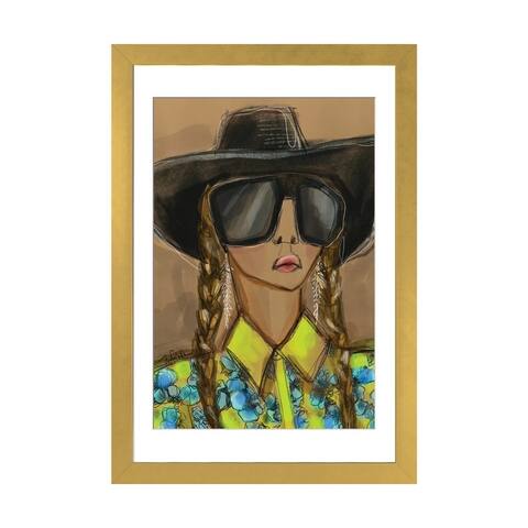 iCanvas "Girl In Cowboy Hat" by Thefashiondrawer