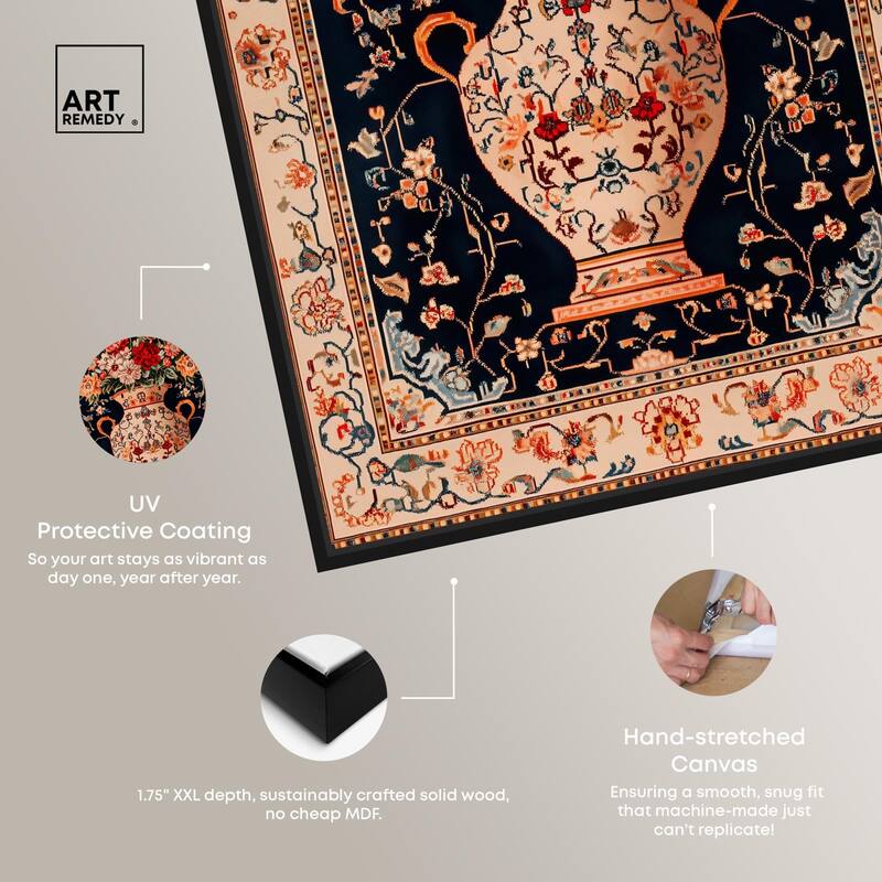 Persian Vase and Flowers Canvas by Art Remedy