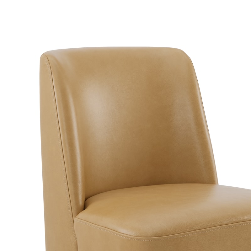 Brian Modern Dining Chairs with Casters&Wood Base Set of 2